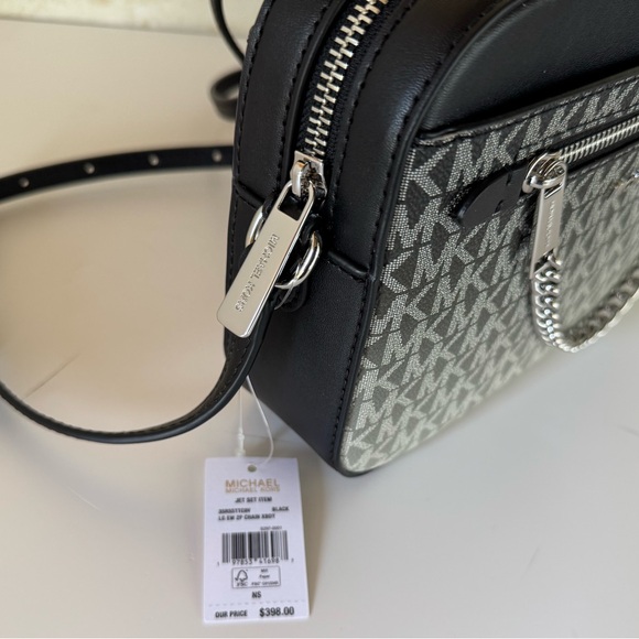 Michael Kors Jet Set Ombré MK Grey Black Crossbody Bag - Picture 7 of 16